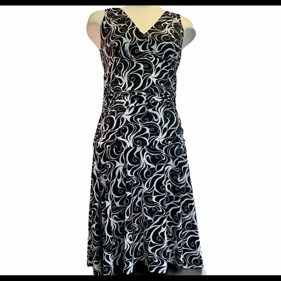 A.X.L. black and white sleeveless dress Sz L - Picture 2 of 9